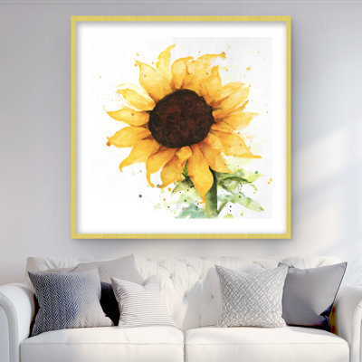 Tournesol, reproduction encadrée matte | Illustration florale de décoration intérieure