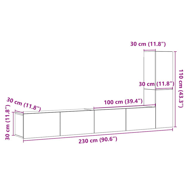 Blackert Unfinished Entertainment Centre for TVs up to 88", Old Wood
