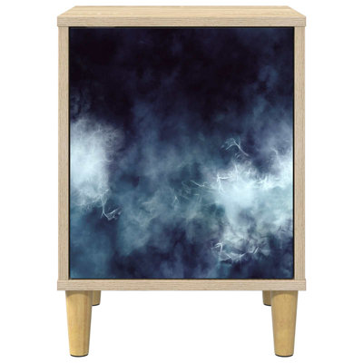 36cm W Engineered Wood Bedside Table
