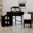 Triangle Corner Vanity Desk with Charging Station, Cushioned Stool, Pull-Out Side Cabinet, Glass Tabletop, Drawer and Shelf