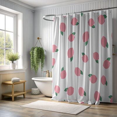 Rideau de douche rose 1 pièce