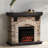 45" Faux Stone Freestanding Electric Fireplace, Realistic Flame Heater for Living Room Bedroom-1518659368