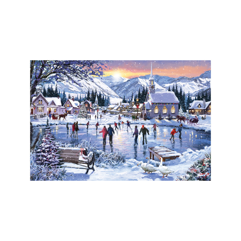 Christmas Skating by The Macneil Studio - Wrapped Canvas Painting, 101.6 cm H x 66.04 cm W x 1.91 cm D