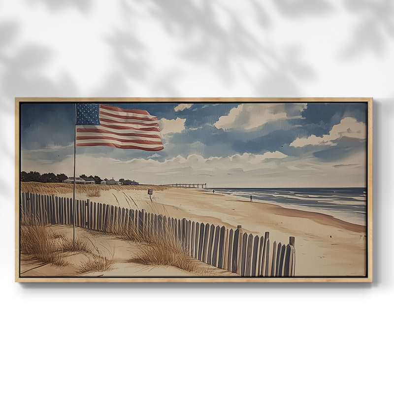 Série nautique-CL XXIV - Toile tendue avec châssis encadré - Prêt à être accroché, H 25 po x l 49 po, Naturel