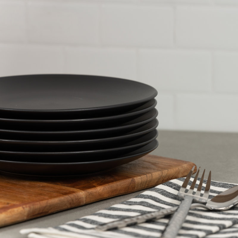 Assiette à salade 7,75 po Wazee Matte, Noir