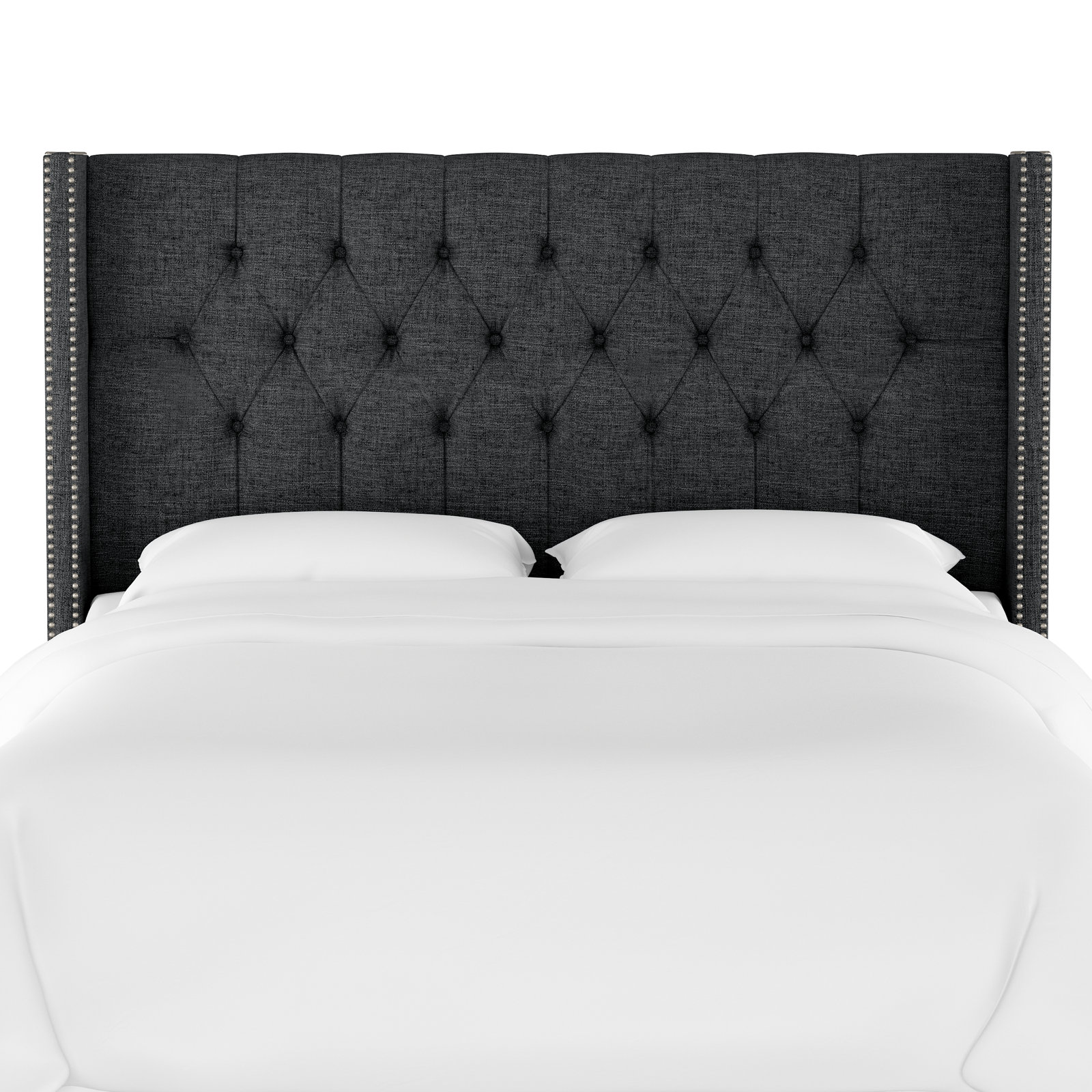 Knighten Upholstered Headboard, Full, Classic Linen Black