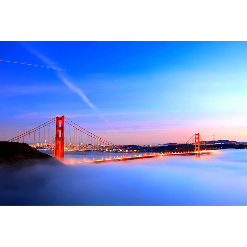 Art mural sur toile Golden Gate Bridge Foggy Dawn, H 24 po x l 36 po