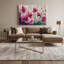 Art mural sur toile beige botanique fuchsia-1244959891