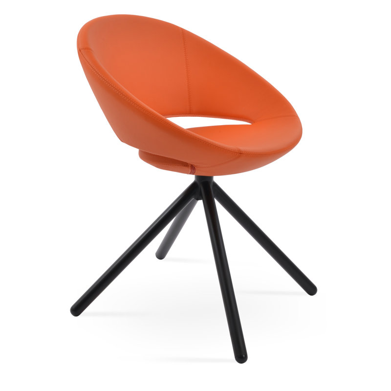 Fauteuil pivotant Crescent, Orange PPM, Noir