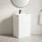 Pensen 35'' Tall Solid Surface Rectangular Pedestal Sink Bathroom Sink with Overflow