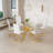 Lyne 6 - Person Glass Top Pedestal Dining Set-985355892