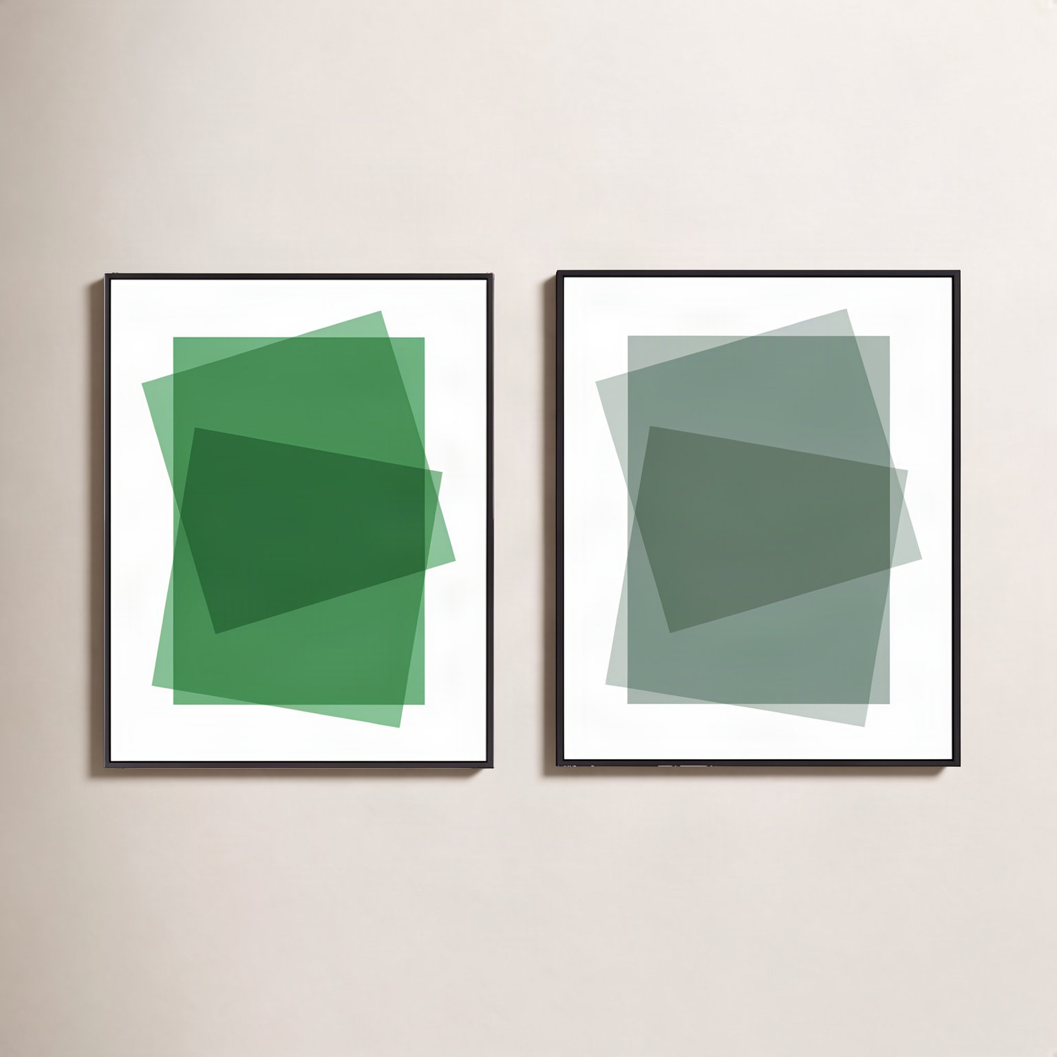 Green & Sage Kaml by Jacques Pilon, Black Framed Canvas, 25" H x 20" W