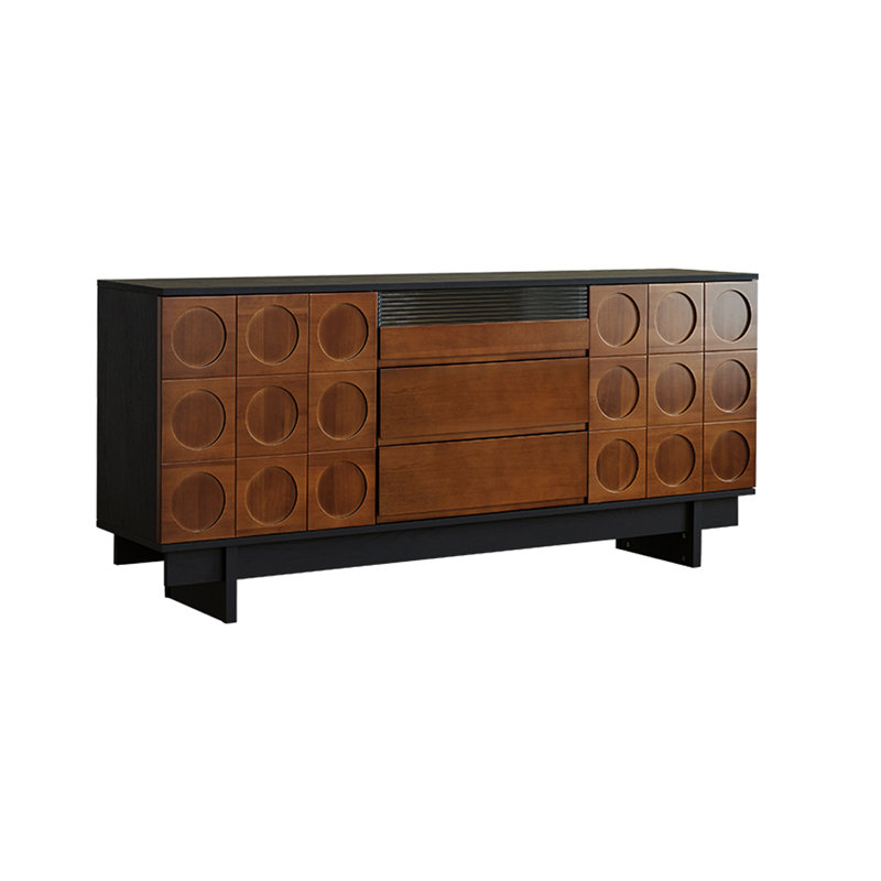 Retro Fun And Elegant Accent Cabinet Solid Wood Accent Cabinet, Brown/Black