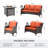 Klodjana Premium All-Weather Wicker 7 - Person Patio Conversation Set with Cushions-670549171-670549174