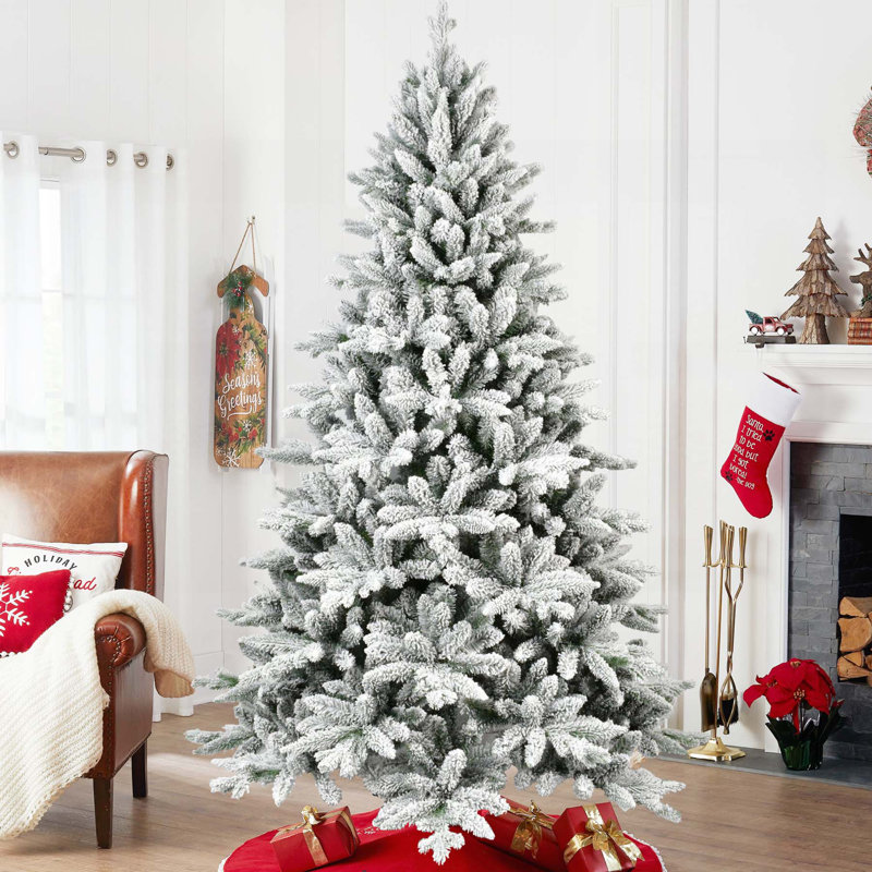 Arbre de Noël 5 pi avec 768 pointes, arbre à charnières enneigé réaliste PE + PVC, 5'