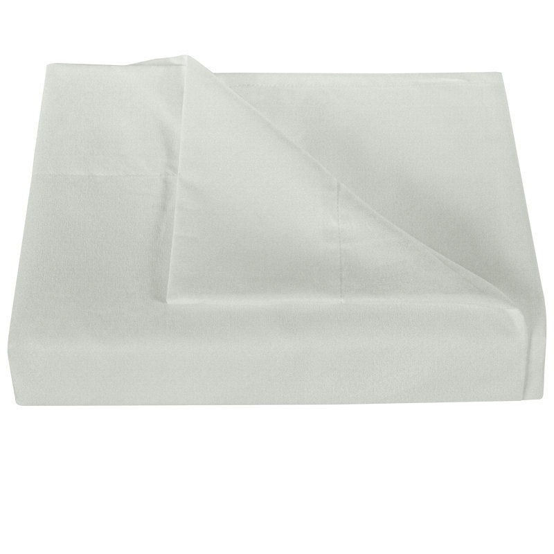 Drap plat en microfibre , Gris clair, Drap plat pour lit simple