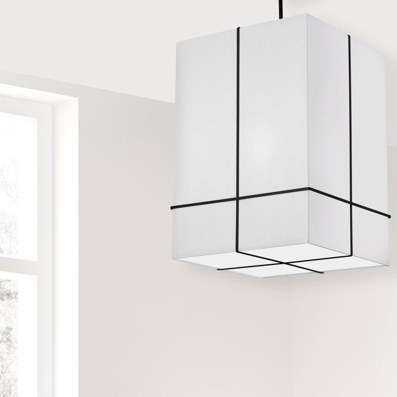 Luminaire suspendu simple à 4 lumières Bourton, Noir mat