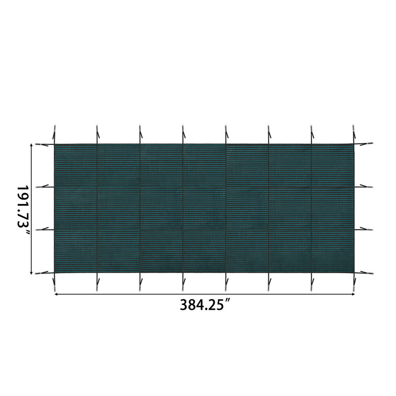 Housse de sécurité en filet pour piscine creusée et hors-terre, H 16 pi x l 32 pi, Vert