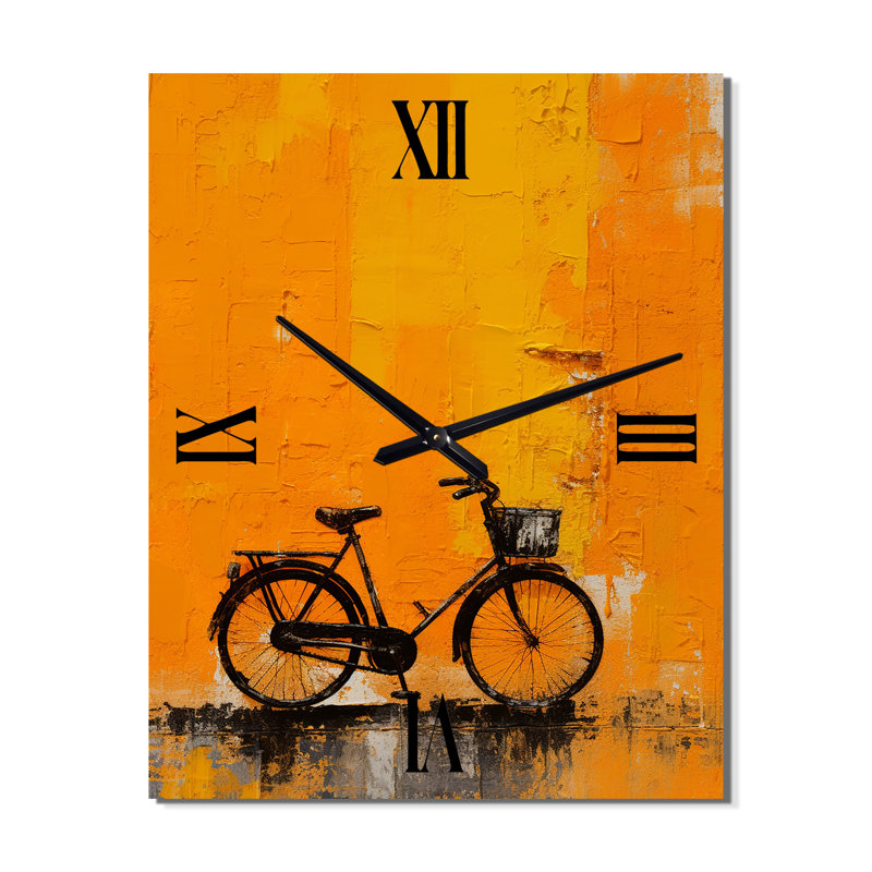 Vélo Odyssey orange - Horloge murale vélo surdimensionnée, Petit