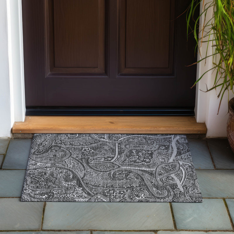 Tapis de porte d'extérieur antidérapant Itzayani, Rectangle 1 pi 8 po x 2 pi 6 po
