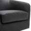 Fauteuil demi-tonneau pivotant en similicuir noir Applewold avec base en bois massif-324737287