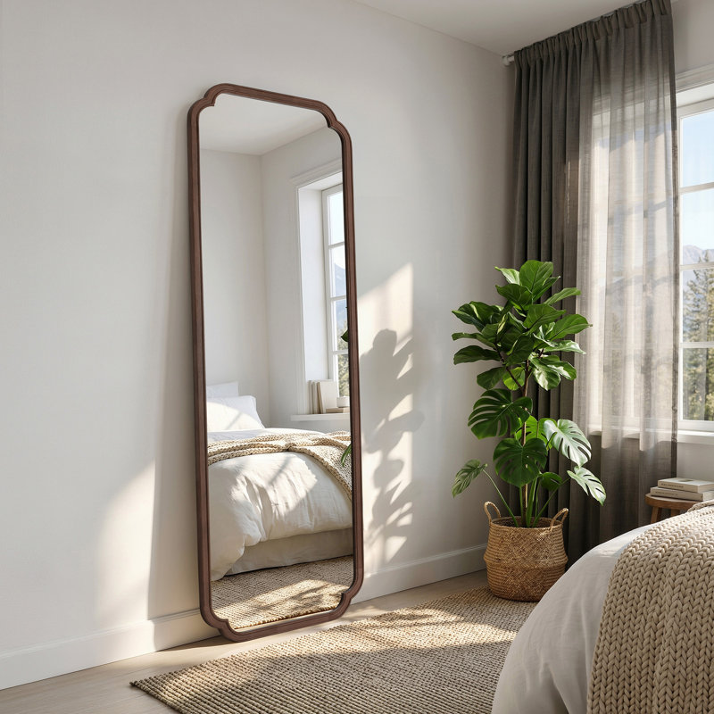 Mervine Full Length Wood Mirror, 71" x 24", Walnut