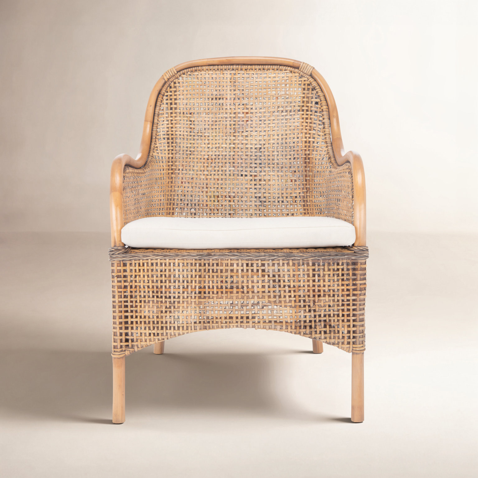 Sparrow Armchair, Dark Natural/White