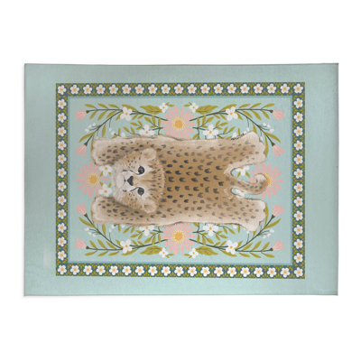 Lil Lying Leopard Flowers Kids Play Mat