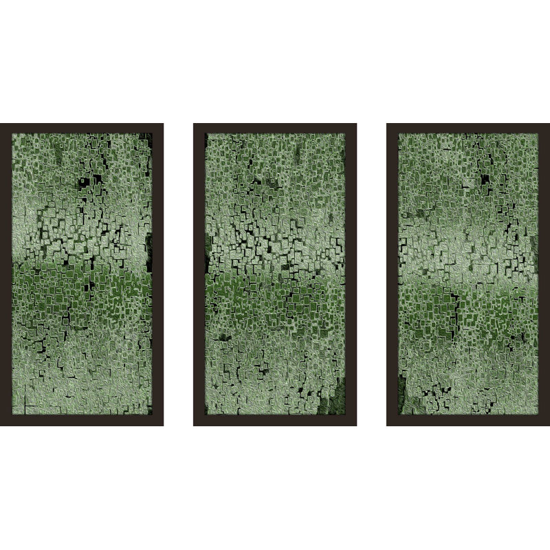 « illusion monogr asolo », ensemble de 3 reproductions d’impressions encadrées, L 52,5 po x H 33,5 po x P 1 po