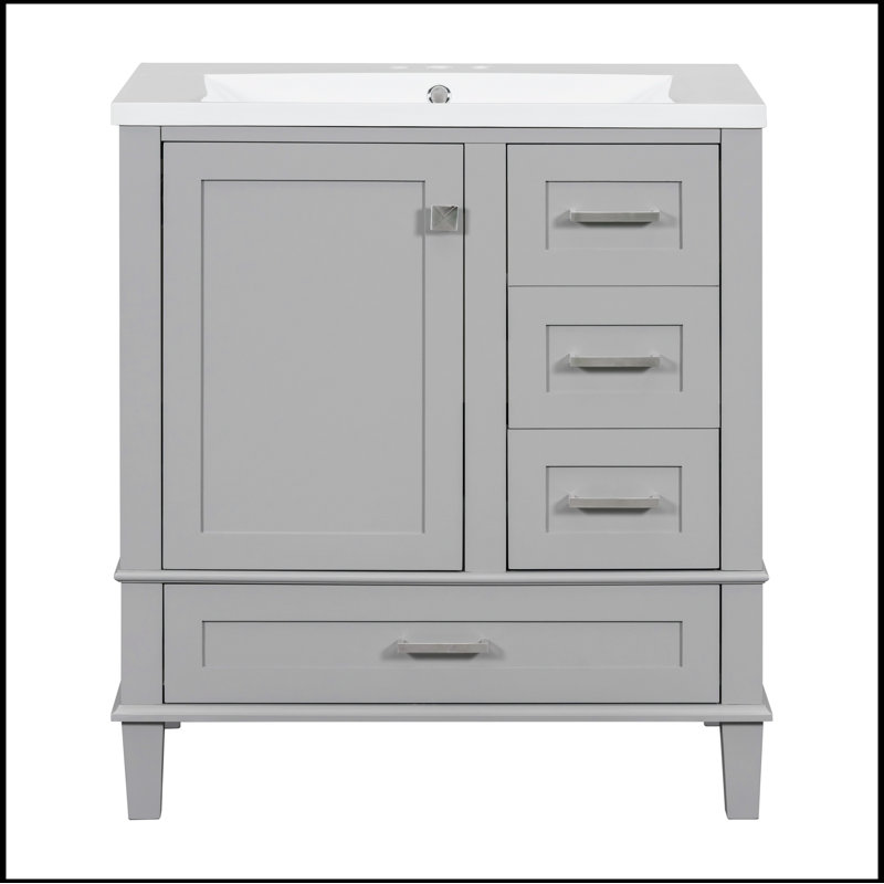 Ensemble de meuble-lavabo simple avec plateau Samit 18,00, Gris