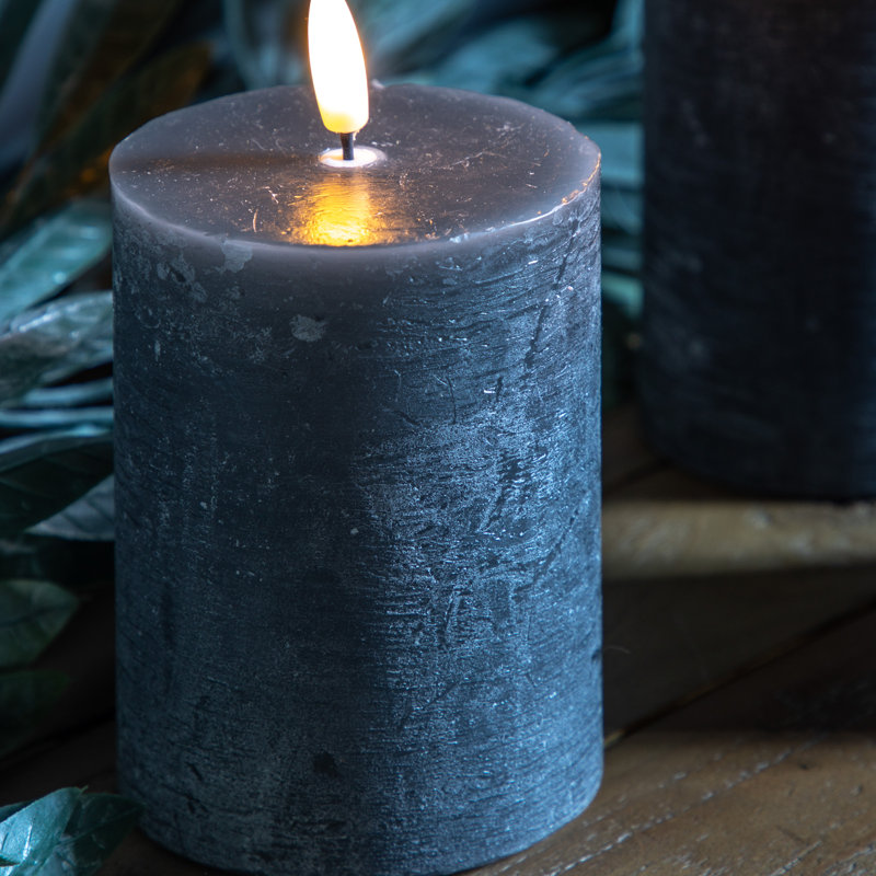 LED Candle Rustic Unscented Flameless Candle, Grey
