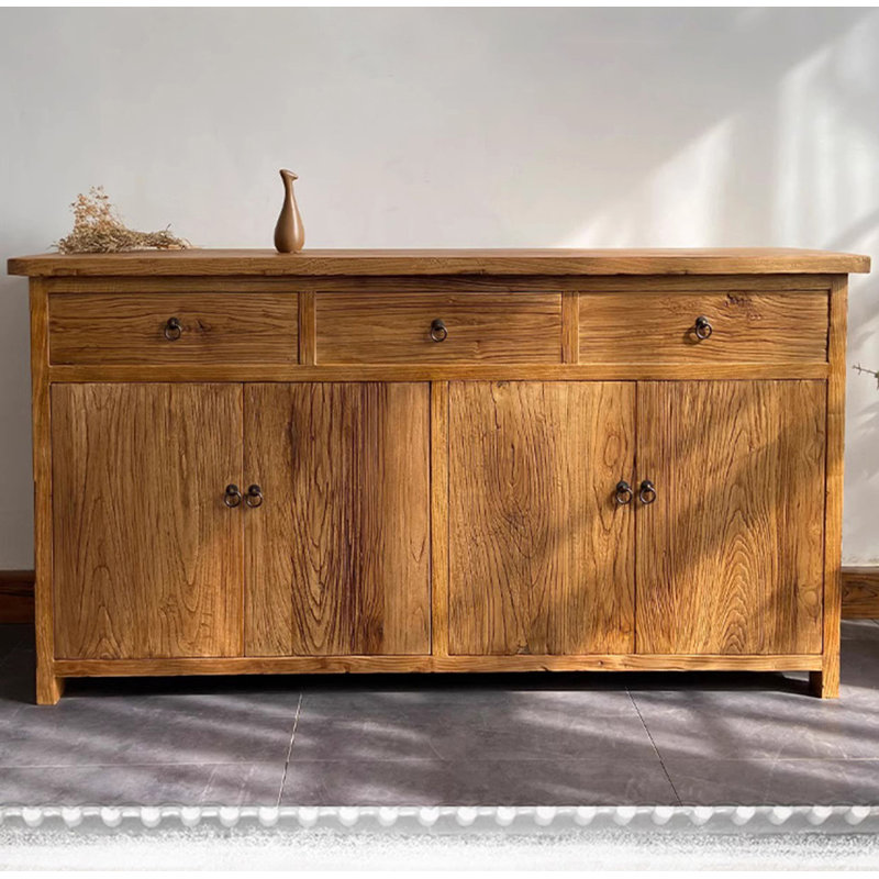 Nouveau buffet en orme de style chinois, 31.5" H x 63" W x 15.7" D