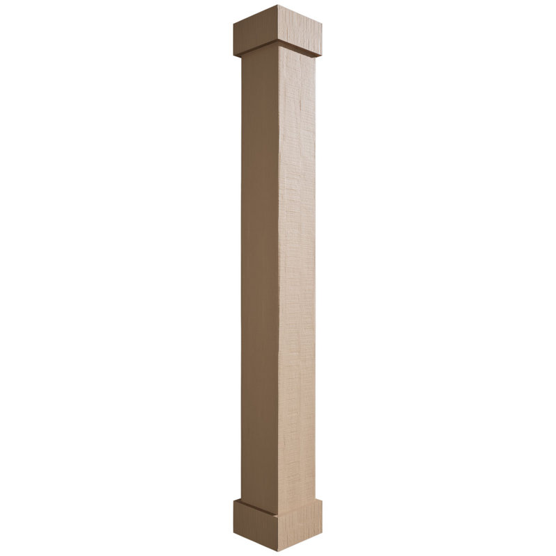 Enveloppe de colonne carrée Timberthane, H 108 po x l 8 po x P 8 po, Cèdre brut, Standard standard et base