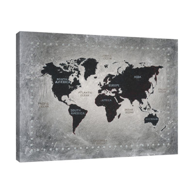 " Riveting World Map " by James Wiens Painting Print