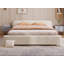 Très grand cadre de lit tapissier blanc très grand avec support en bois pour chambre à coucher-673190612