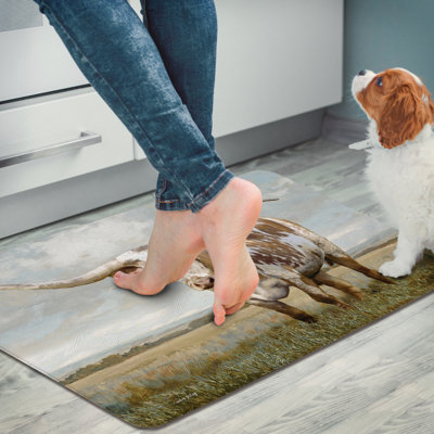 Union Rustic Longhorn 30" x 20" Comfort Kitchen Floor Mat