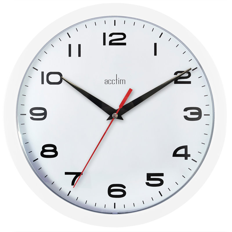 Acctim Aylesbury Kitchen Wall Clock Quartz White 25cm
