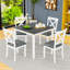 Ensemble de table de salle à manger 5 pièces avec table compacte et 4 chaises rembourrées pour petits espaces