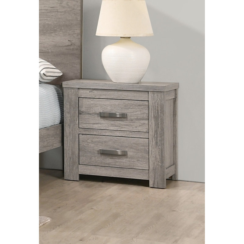 Chambre 2, table de chevet décorative rustique gris rustique, meubles