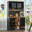 105×45×185cm Kitchen Cabinet Buffet Sideboard, High-Gloss Doors, 1 Drawer, 5 Cabinets, Adjustable Shelves for Kitchen Dining Room Living Room-124966209