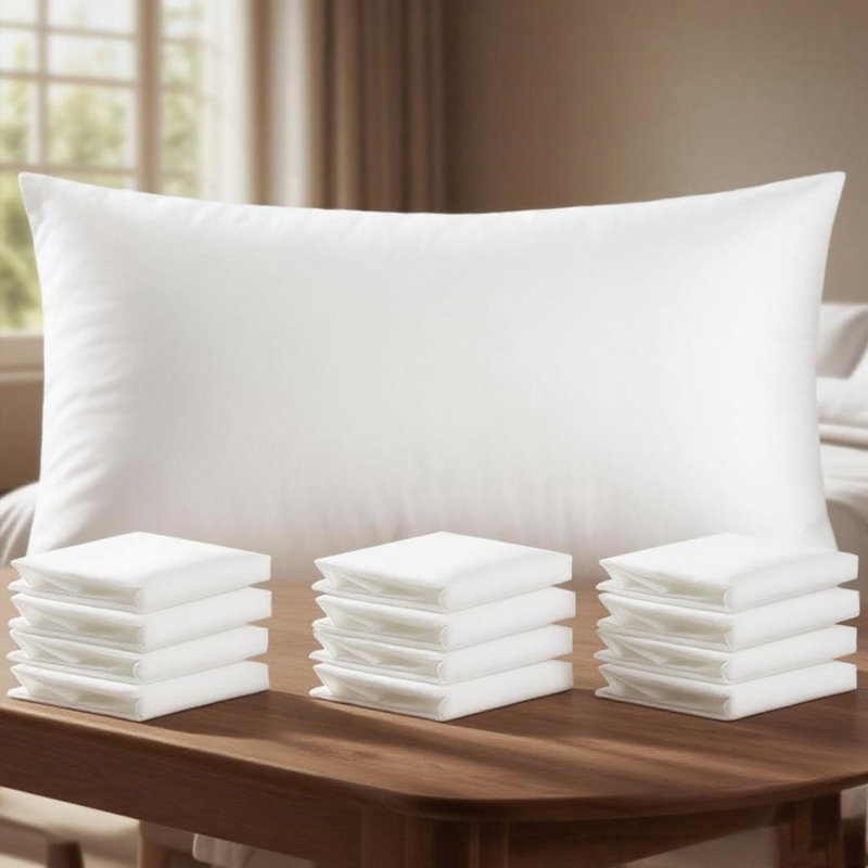 Plush Brushed Microfiber Pillowcases 12 Pack - Wrinkle Fade Stain-Resistant Envelope Style 20x36 Inches?, White