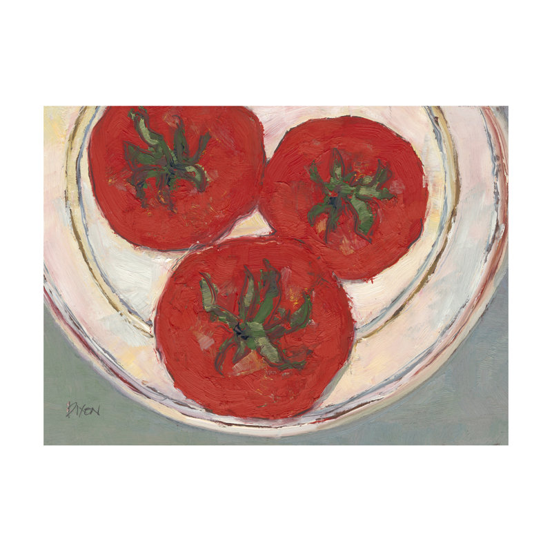 Plate With Tomato by Samuel Dixon - No Frame Print on Canvas, 30cm H x 46cm W