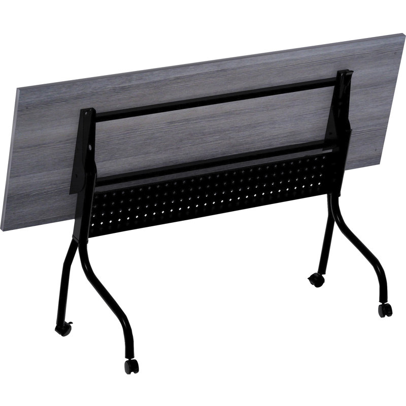 Charcoal Flip Top Training Table with Black Metal Base