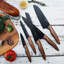5PCS Vintage  Kitchen Knife Set With Covers High Carbon Stainless Steel  Extra Sharp And Strong