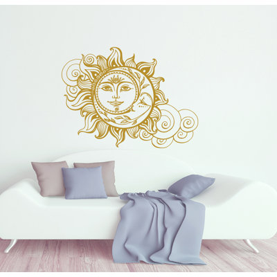 Décalcomanie murale soleil et lune
