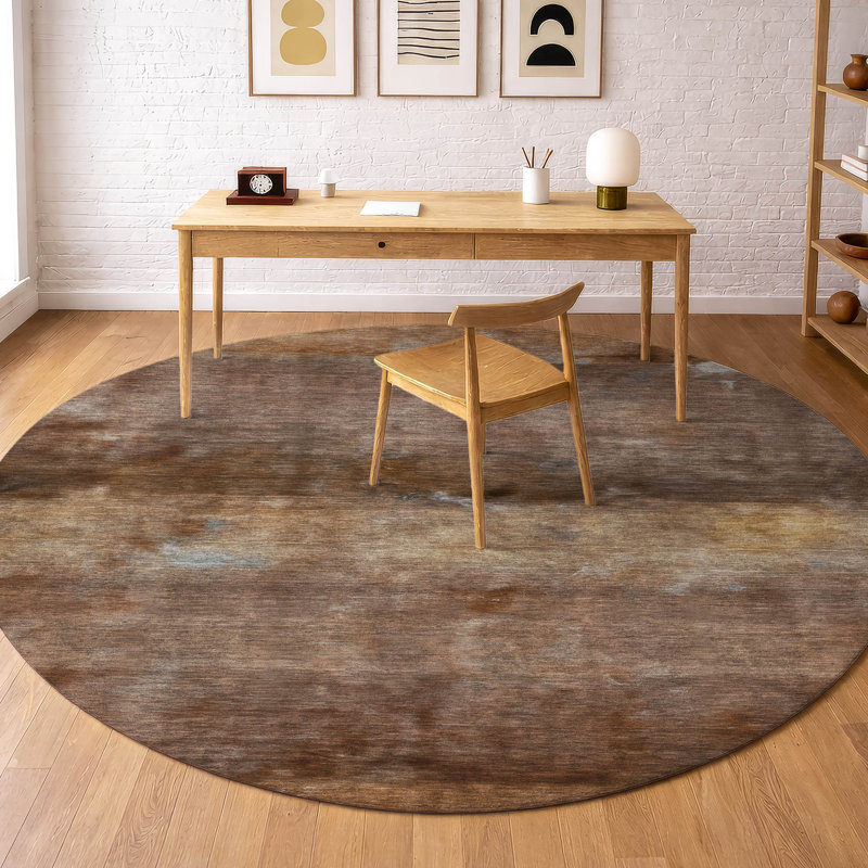 Tapis lavable à la machine de qualité supérieure Mayfield AMF2311, Paprika, Rond 8 pi