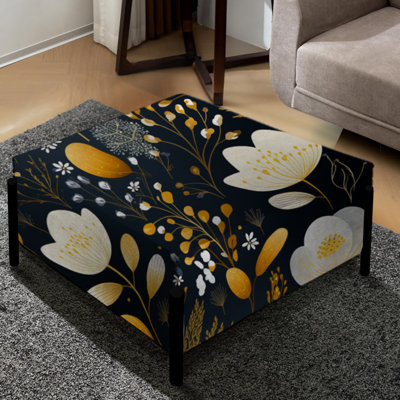 Artistique Essence Floral VII - Grand repose-pieds carré floral