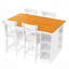 Ensemble de table de salle à manger à hauteur de comptoir en bois massif 60 po x l 30 po avec tablettes de rangement à 3 niveaux et chaises rembourrées pour 4, 5 pièces-272232192-272232198