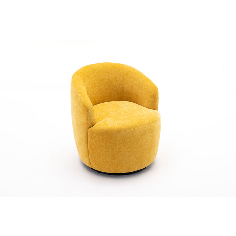 Yellow Foam-filled Chair With Swivel Feature, Chenille Fabric In Yellow, 30.8lbs Package Weight, Yellow