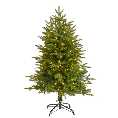 Green Lighted Artificial Fir Christmas Tree